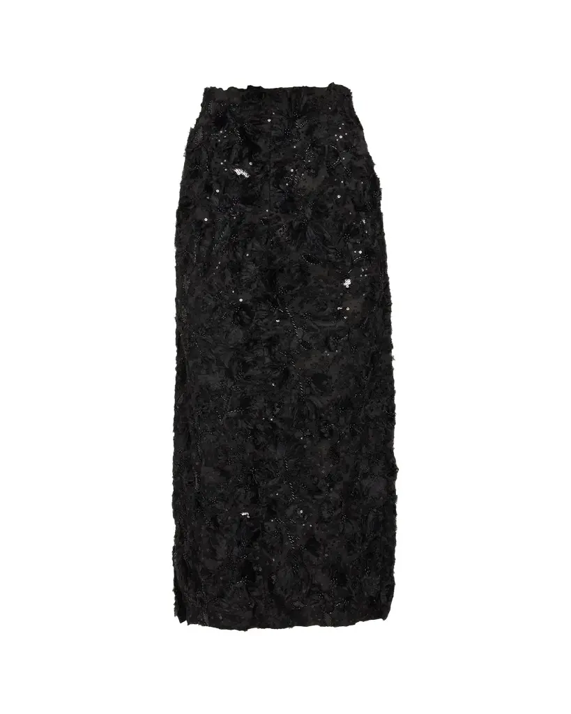 PRABAL GURUNG Embellished Deconstructed Organza Maxi Skirt