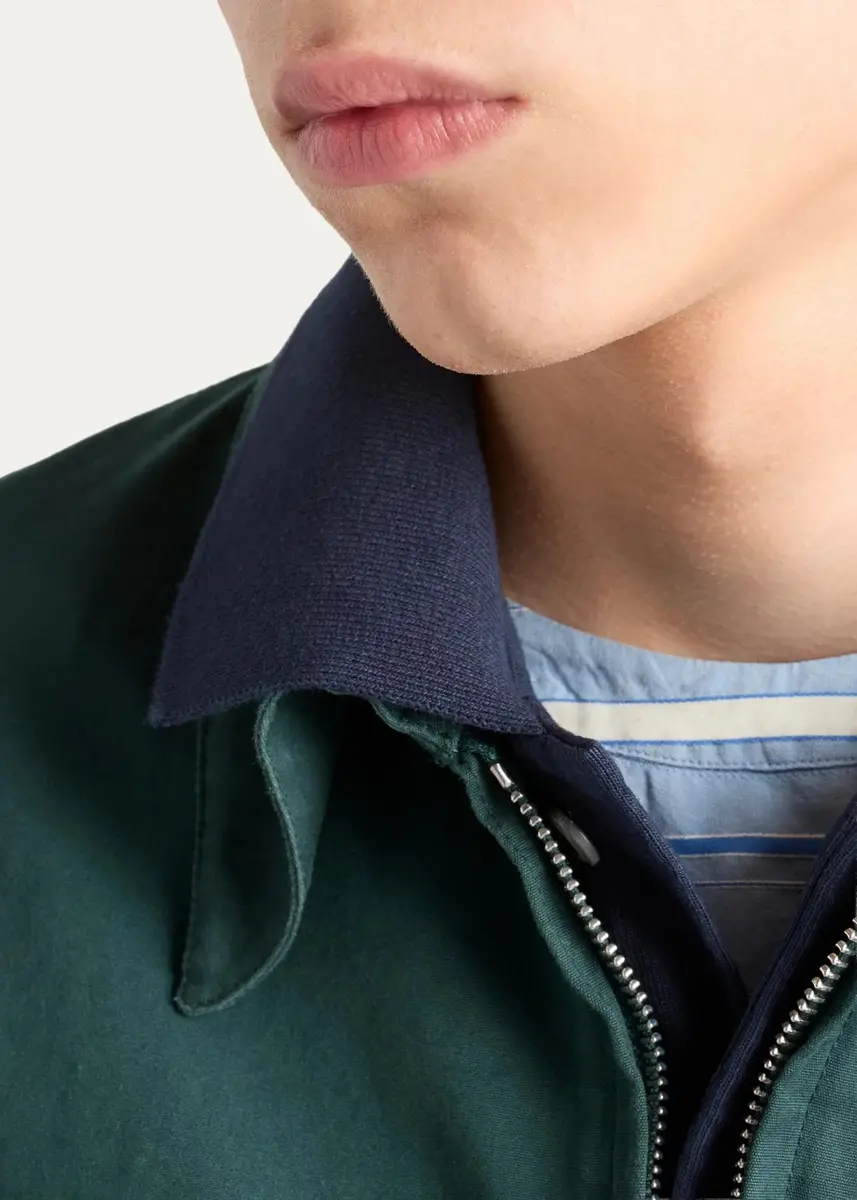 Prada Men's Long-Sleeved Cotton Polo Shirt | Thumbnail 5 Prada Men's Long-Sleeved Cotton Polo Shirt | Thumbnail 5