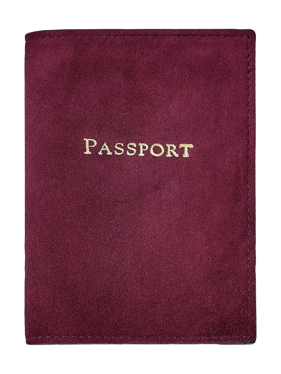 Graphic Image Suede Passport Holder