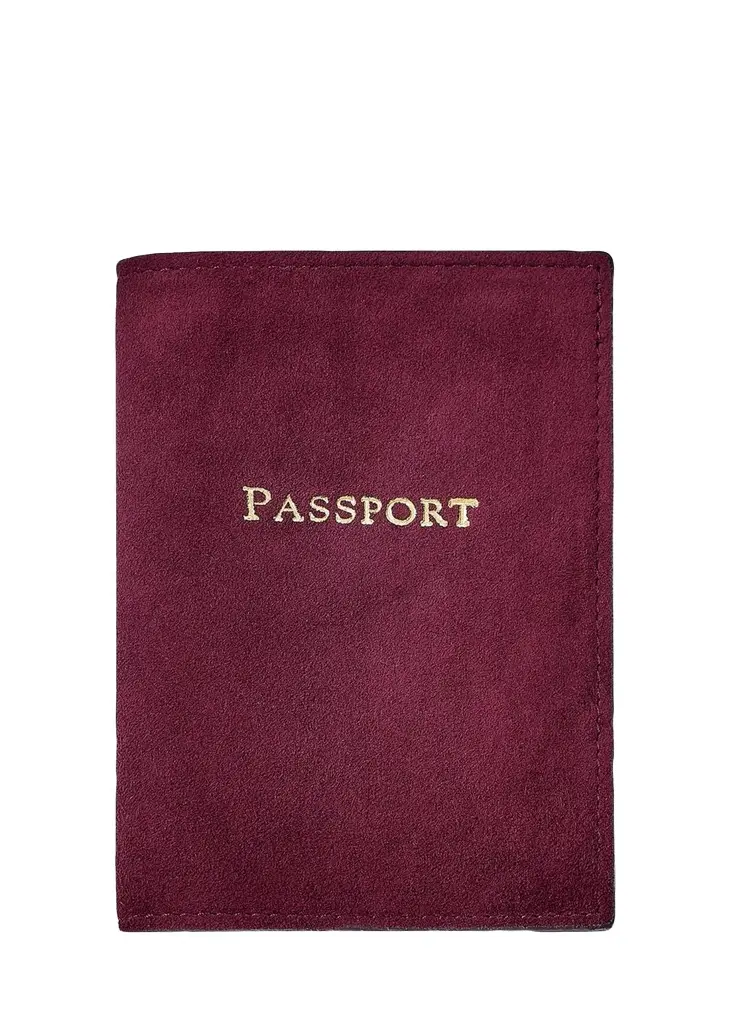Graphic Image Suede Passport Holder