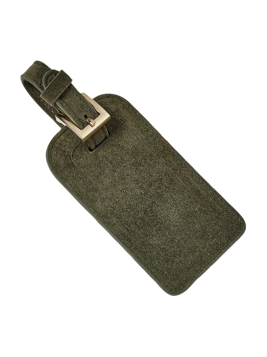 Graphic Image Suede Luggage Tag