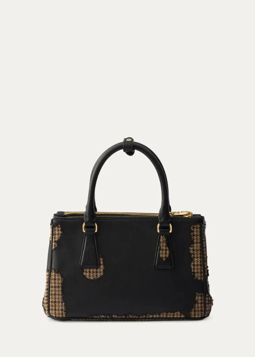 Prada Galleria Houndstooth Wool & Leather Top-Handle Bag | Thumbnail 3 Prada Galleria Houndstooth Wool & Leather Top-Handle Bag | Thumbnail 3