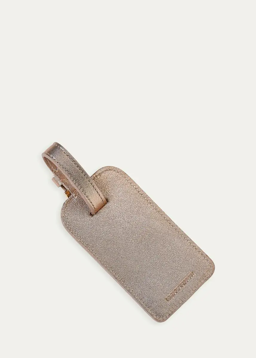 Graphic Image Metallic Leather Luggage Tag | Thumbnail 2 Graphic Image Metallic Leather Luggage Tag | Thumbnail 2
