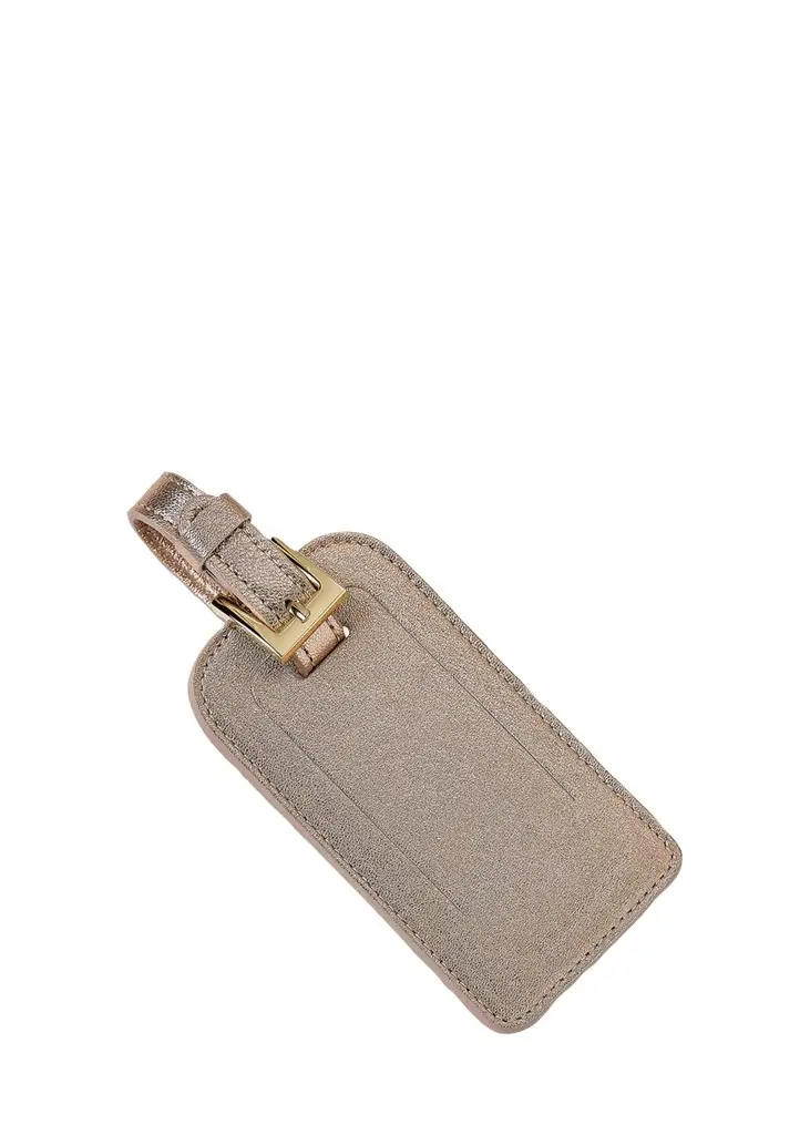 Graphic Image Metallic Leather Luggage Tag