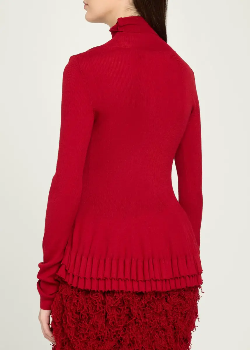 Ashlyn New Diamond Ruffled Turtleneck Merino Wool-Silk Top | Thumbnail 3 Ashlyn New Diamond Ruffled Turtleneck Merino Wool-Silk Top | Thumbnail 3