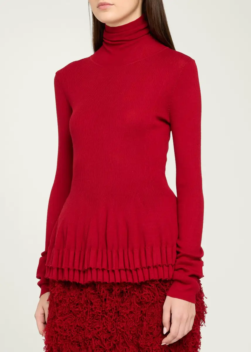 Ashlyn New Diamond Ruffled Turtleneck Merino Wool-Silk Top | Thumbnail 4 Ashlyn New Diamond Ruffled Turtleneck Merino Wool-Silk Top | Thumbnail 4