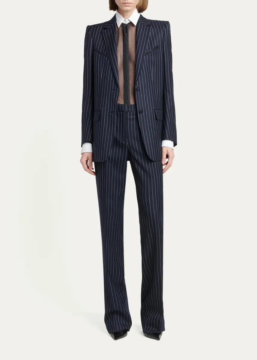 Tom Ford Net-Print Losange Silk Chiffon Button-Down Shirt | Thumbnail 2