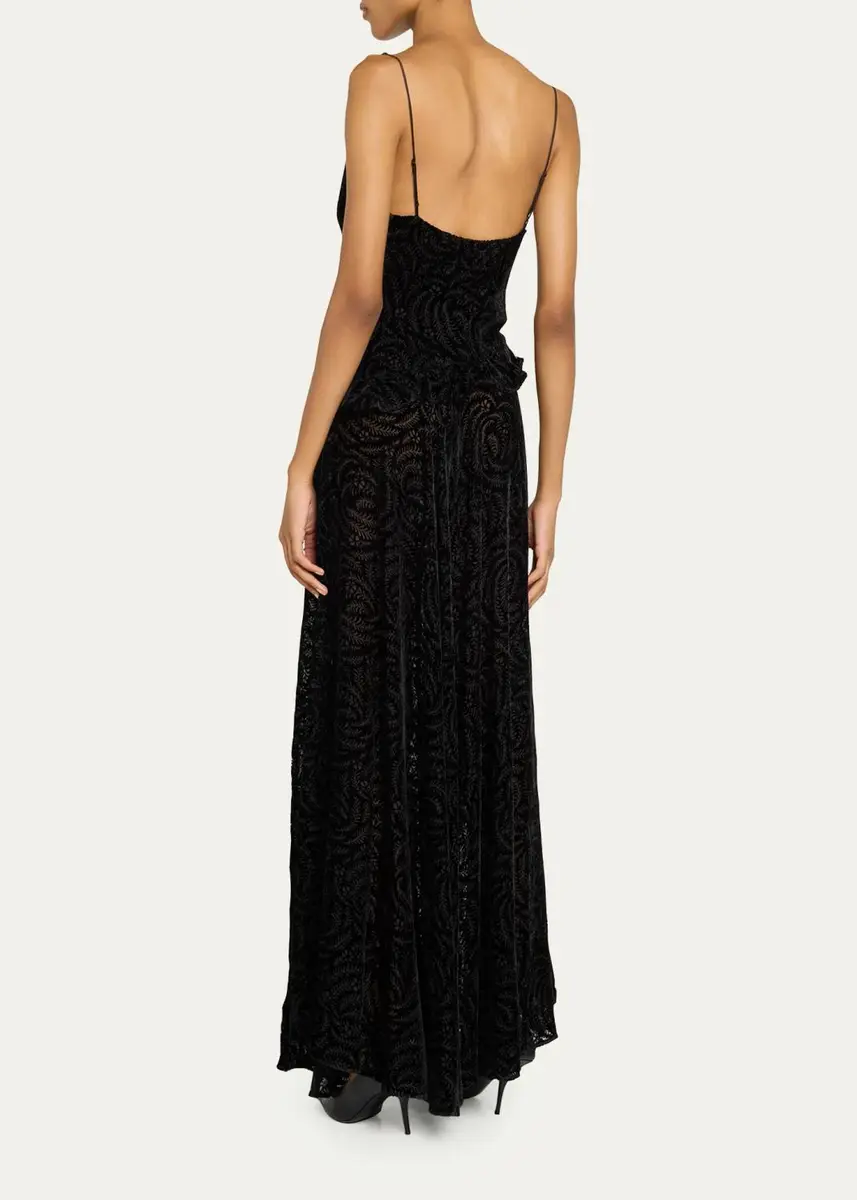Ronny Kobo Gwen Draped Velvet Burnout Maxi Dress | Thumbnail 3 Ronny Kobo Gwen Draped Velvet Burnout Maxi Dress | Thumbnail 3