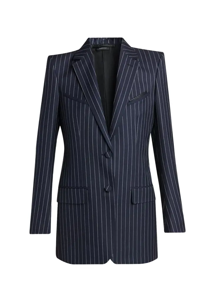 Tom Ford Corded Chalkstripe Wool Single-Breasted Western Jacket