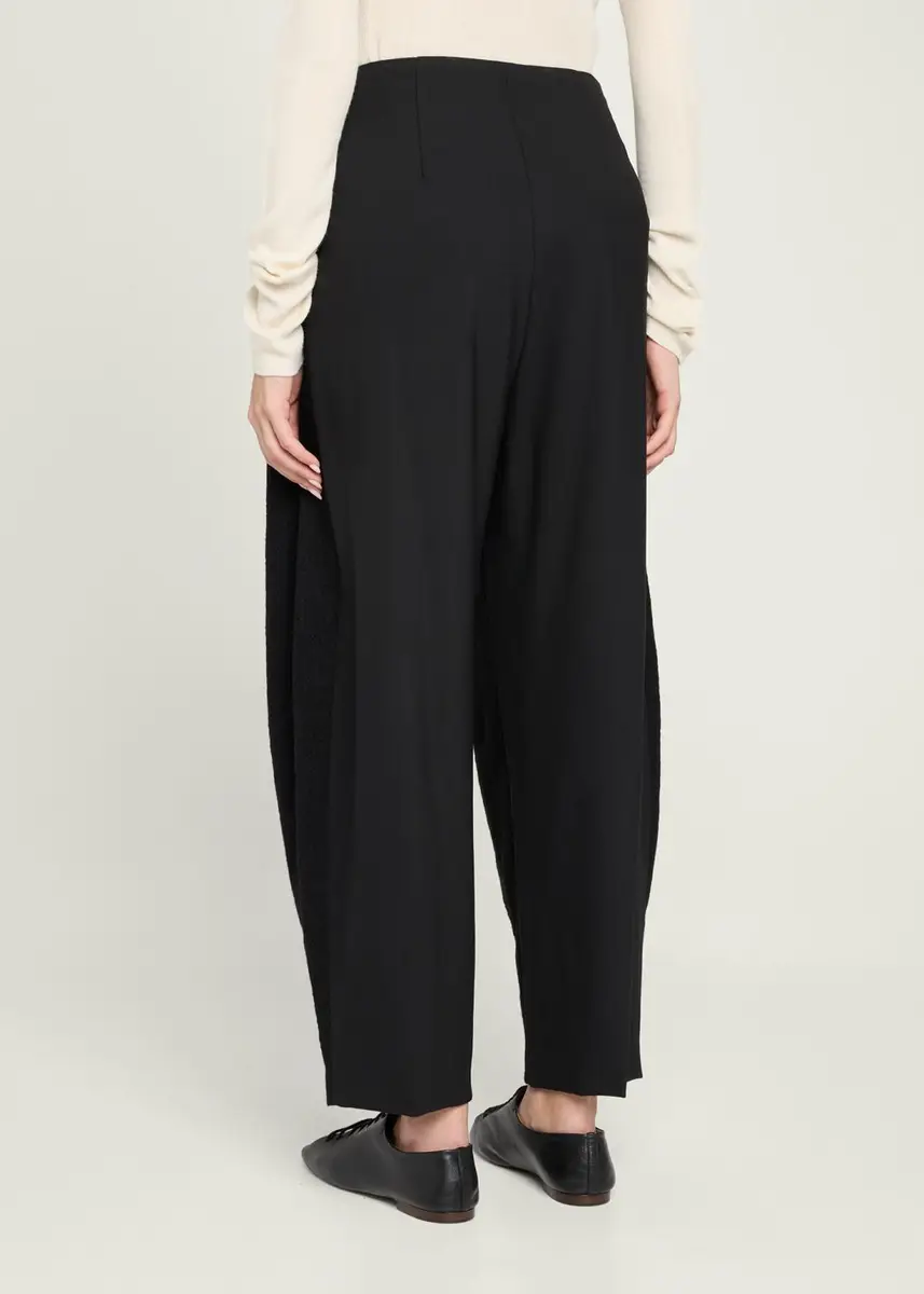 Ashlyn Boiled Wool Paneled Barrel-Leg Ankle Pants | Thumbnail 3