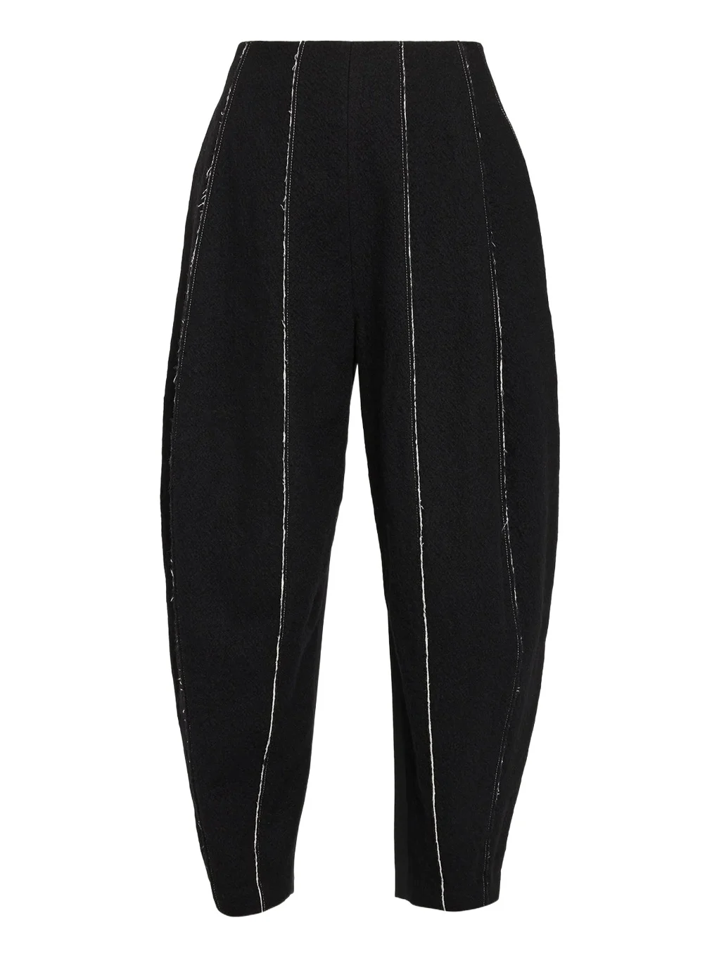 Ashlyn Boiled Wool Paneled Barrel-Leg Ankle Pants