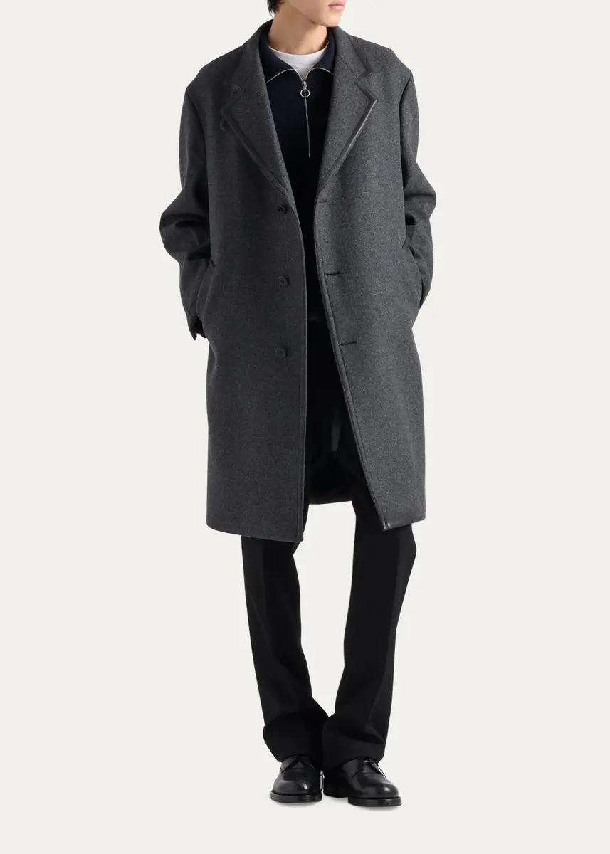 Prada Men's Wool and Cashmere Polo Sweater | Thumbnail 2 Prada Men's Wool and Cashmere Polo Sweater | Thumbnail 2