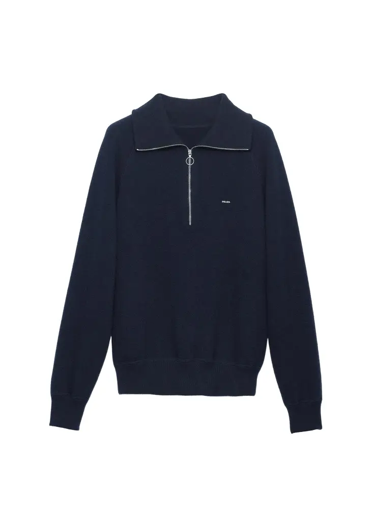 Prada Men's Wool and Cashmere Polo Sweater