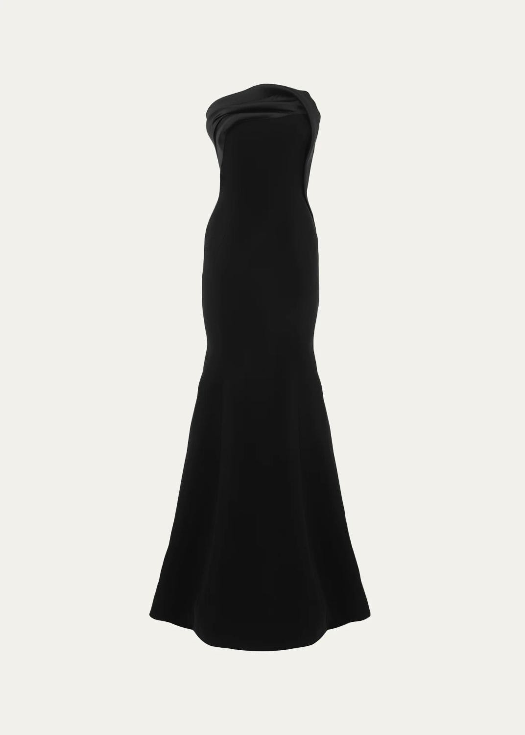 Gaurav Gupta Organza Trim Strapless Trumpet Gown