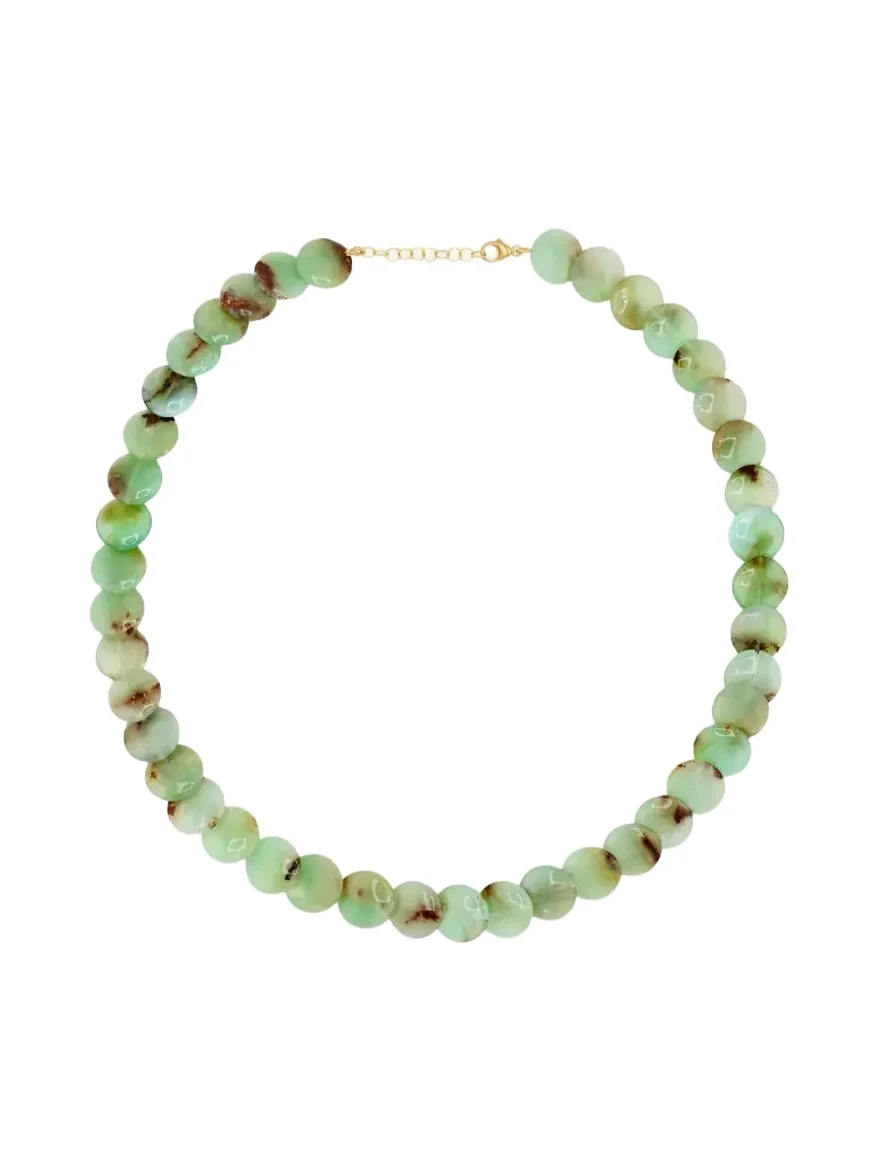 14K Yellow Gold & Chrysoprase Coin-Beaded Necklace 14K Yellow Gold & Chrysoprase Coin-Beaded Necklace