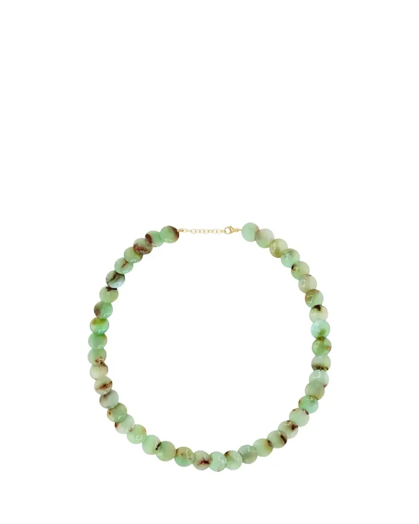 14K Yellow Gold & Chrysoprase Coin-Beaded Necklace 14K Yellow Gold & Chrysoprase Coin-Beaded Necklace