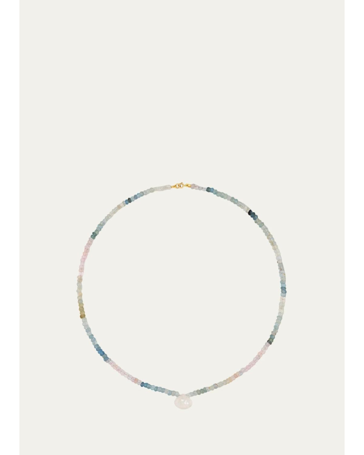 JIA JIA 14K Yellow Gold, Morganite & Moonstone Beaded Necklace