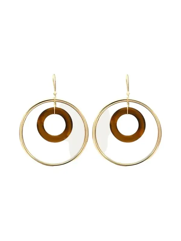 FARAONE MENNELLA by R.F.M.A.S. Orbite Capri 18K Yellow Gold Earrings with Tiger's Eye Links