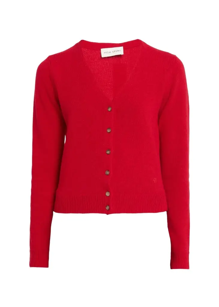 HIGH SPORT Wool Cashmere V-Neck Cardigan