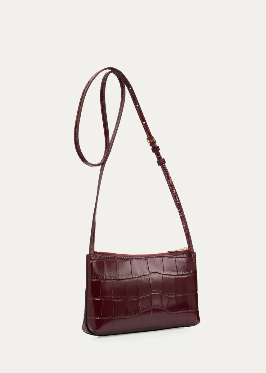 MANSUR GAVRIEL Mini Gaia Croc-Embossed Leather Crossbody Bag | Thumbnail 3 MANSUR GAVRIEL Mini Gaia Croc-Embossed Leather Crossbody Bag | Thumbnail 3