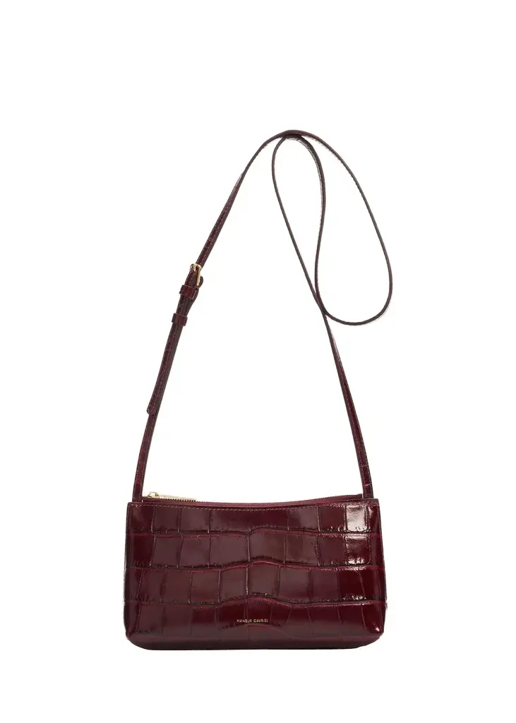 MANSUR GAVRIEL Mini Gaia Croc-Embossed Leather Crossbody Bag