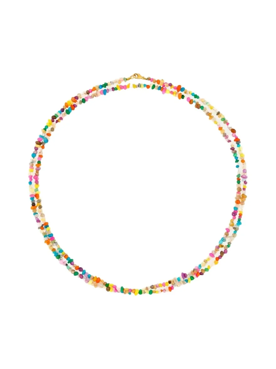 JIA JIA 14K Yellow Gold & Mini Pebble Rainbow Opal Layered Necklace