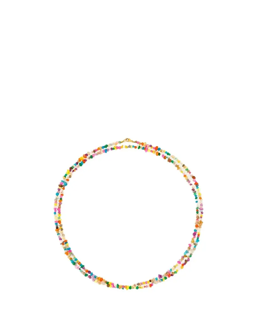 14K Yellow Gold & Mini Pebble Rainbow Opal Layered Necklace 14K Yellow Gold & Mini Pebble Rainbow Opal Layered Necklace