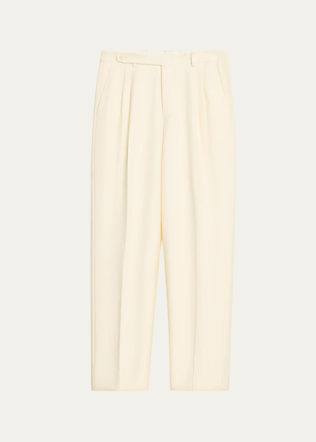 Brioni Men's Capri Wool Double-Pleated Trousers