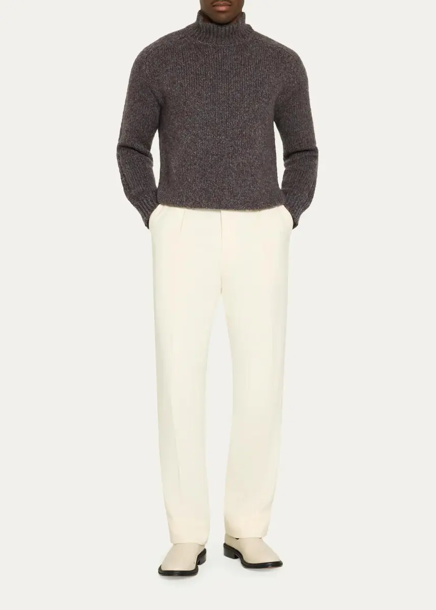 Brioni Men's Capri Wool Double-Pleated Trousers | Thumbnail 2 Brioni Men's Capri Wool Double-Pleated Trousers | Thumbnail 2