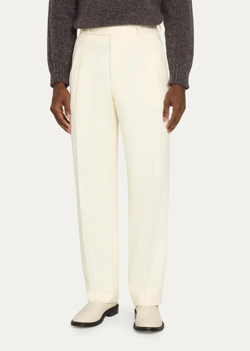 Brioni Men's Capri Wool Double-Pleated Trousers | Thumbnail 4 Brioni Men's Capri Wool Double-Pleated Trousers | Thumbnail 4
