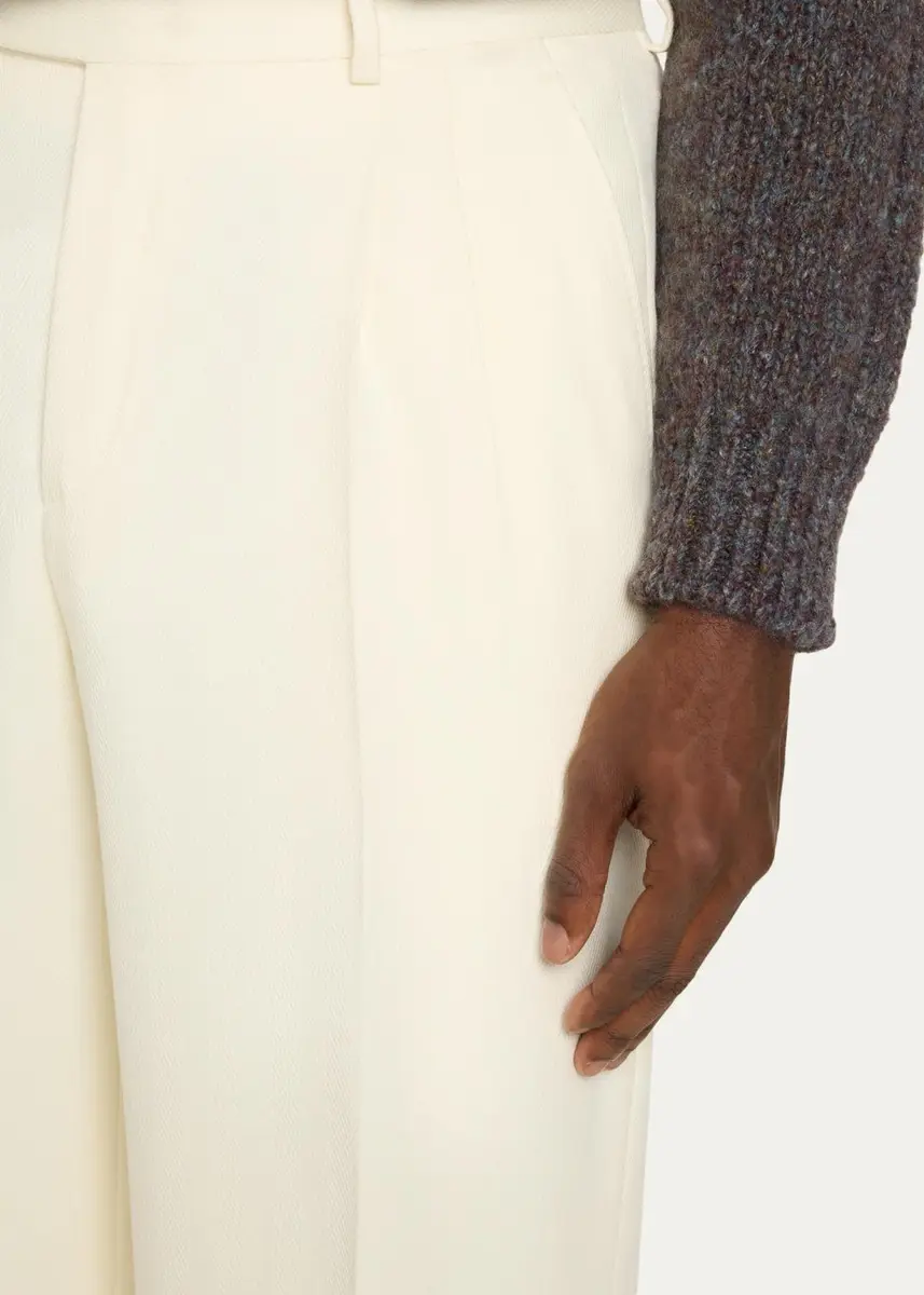Brioni Men's Capri Wool Double-Pleated Trousers | Thumbnail 5 Brioni Men's Capri Wool Double-Pleated Trousers | Thumbnail 5