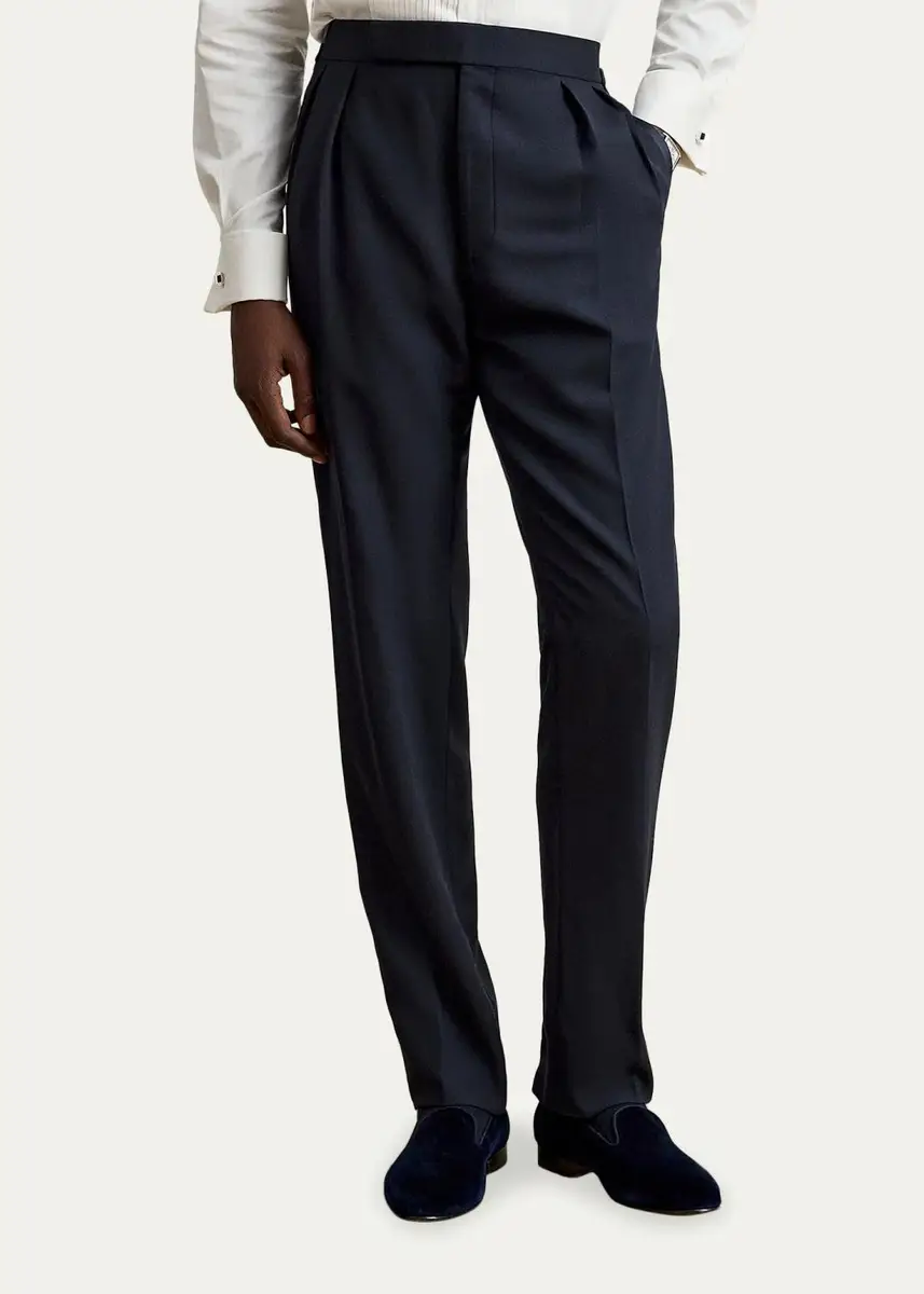 Ralph Lauren Purple Label Men's Gregory Hand-Tailored Tuxedo Trousers | Thumbnail 4