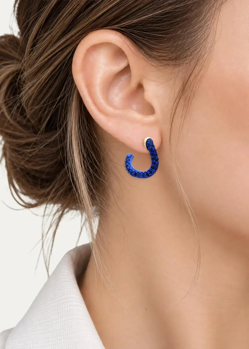 FARAONE MENNELLA by R.F.M.A.S. 18K Yellow Gold Wave Drop Earrings with Blue Sapphires | Thumbnail 2 FARAONE MENNELLA by R.F.M.A.S. 18K Yellow Gold Wave Drop Earrings with Blue Sapphires | Thumbnail 2
