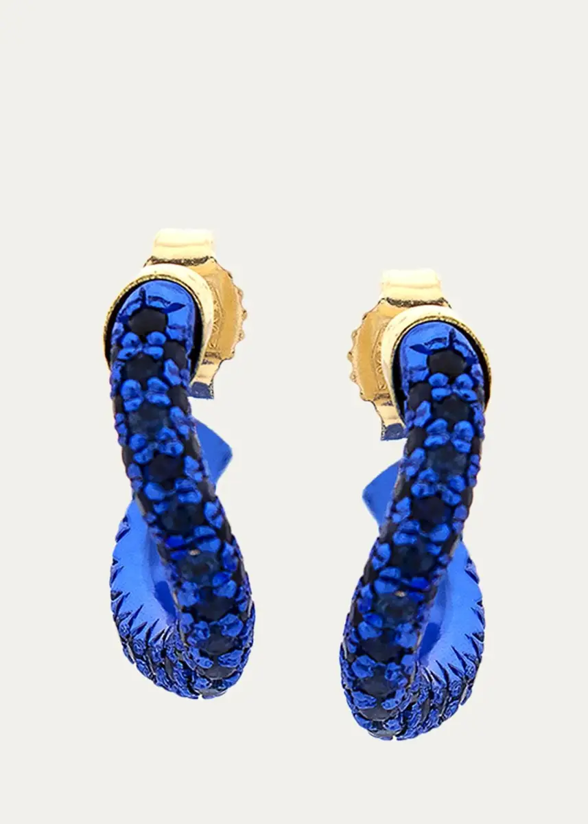 FARAONE MENNELLA by R.F.M.A.S. 18K Yellow Gold Wave Drop Earrings with Blue Sapphires | Thumbnail 3 FARAONE MENNELLA by R.F.M.A.S. 18K Yellow Gold Wave Drop Earrings with Blue Sapphires | Thumbnail 3