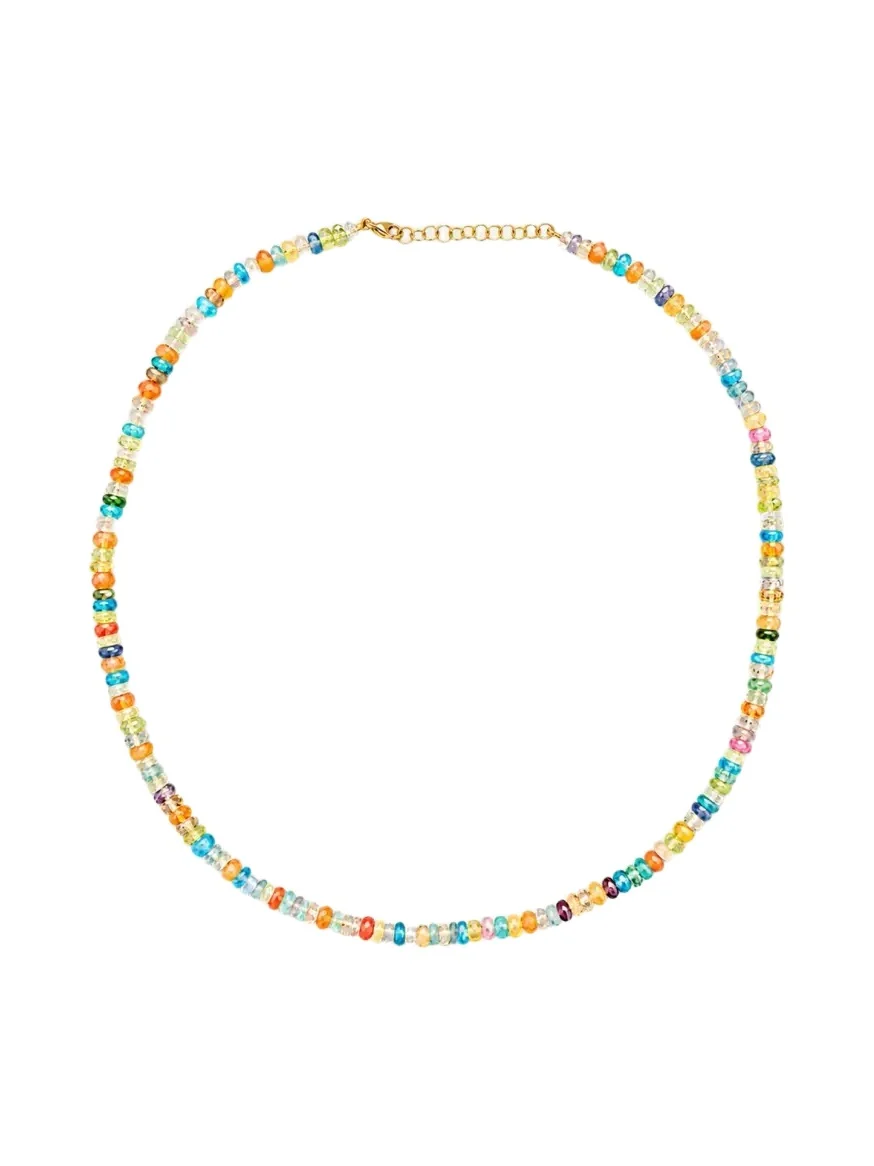 14K Yellow Gold Multi-Gemstone Beaded Necklace