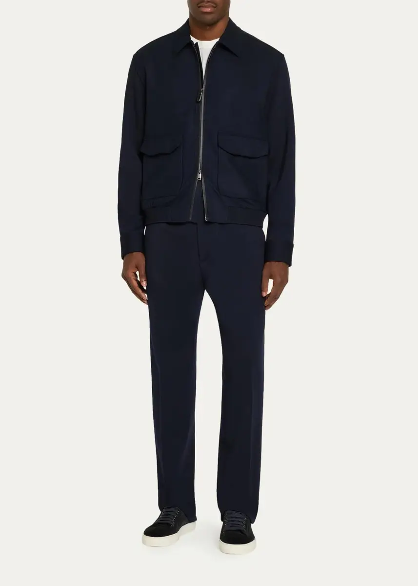 Brioni Men's Asolo Wool Jersey Straight-Leg Drawstring Trousers | Thumbnail 2 Brioni Men's Asolo Wool Jersey Straight-Leg Drawstring Trousers | Thumbnail 2
