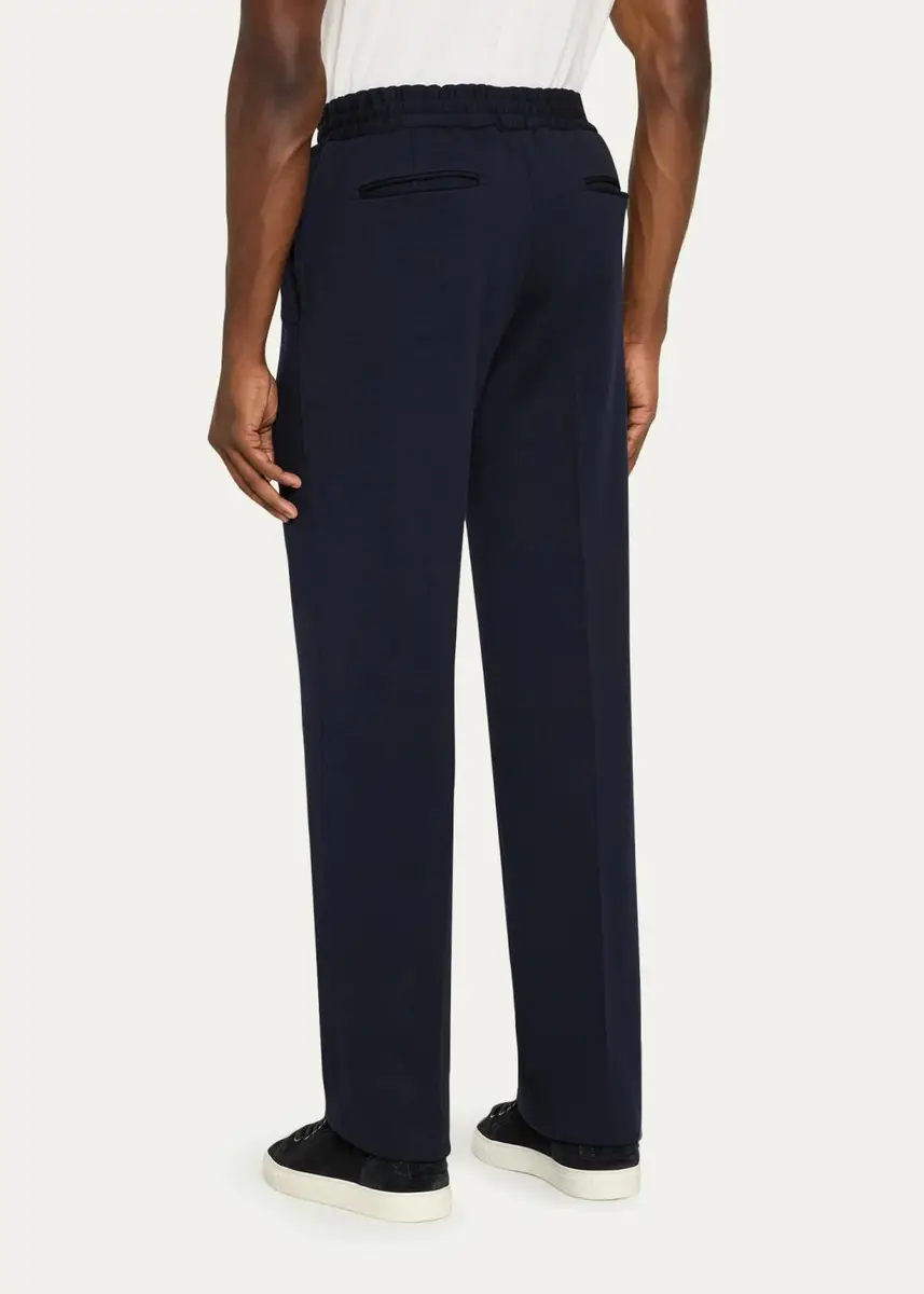 Brioni Men's Asolo Wool Jersey Straight-Leg Drawstring Trousers | Thumbnail 3 Brioni Men's Asolo Wool Jersey Straight-Leg Drawstring Trousers | Thumbnail 3