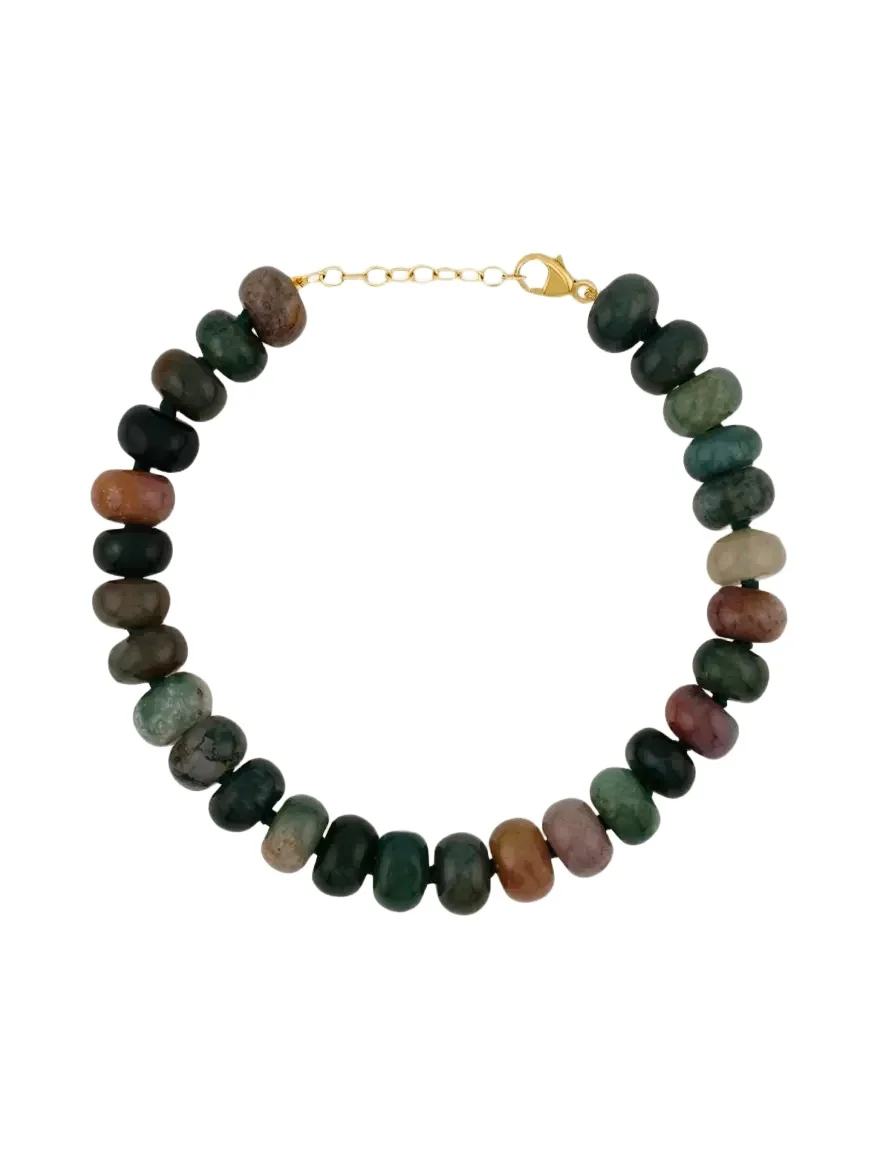 JIA JIA 14K Yellow Gold & Moss Agate Beaded Bracelet