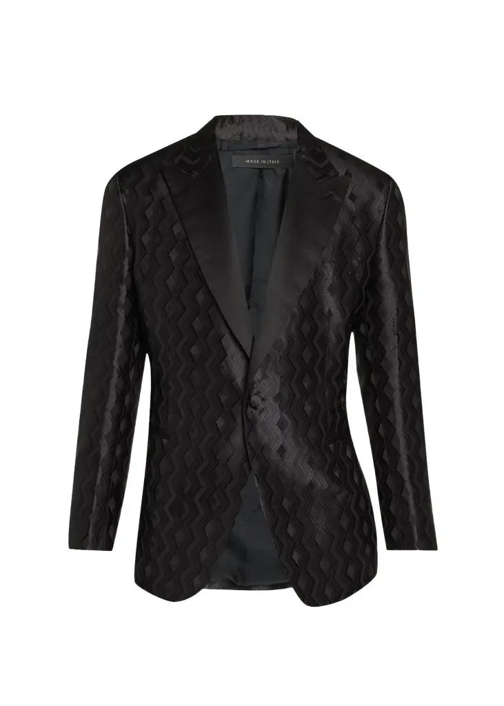 Brioni Men's Wool Jacquard Single-Button Dinner Jacket