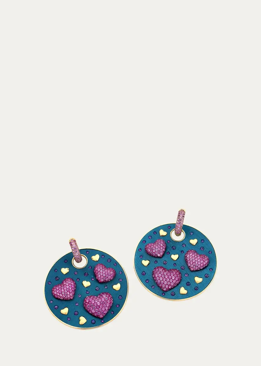 FARAONE MENNELLA by R.F.M.A.S. Amore Mediterraneo 18K Yellow Gold Pink Sapphire Drop Earrings | Thumbnail 3 FARAONE MENNELLA by R.F.M.A.S. Amore Mediterraneo 18K Yellow Gold Pink Sapphire Drop Earrings | Thumbnail 3