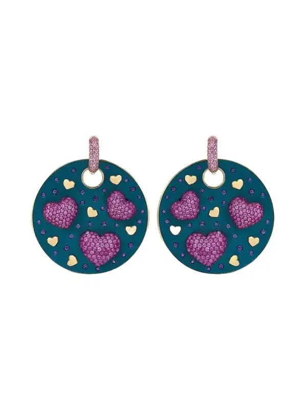 FARAONE MENNELLA by R.F.M.A.S. Amore Mediterraneo 18K Yellow Gold Pink Sapphire Drop Earrings
