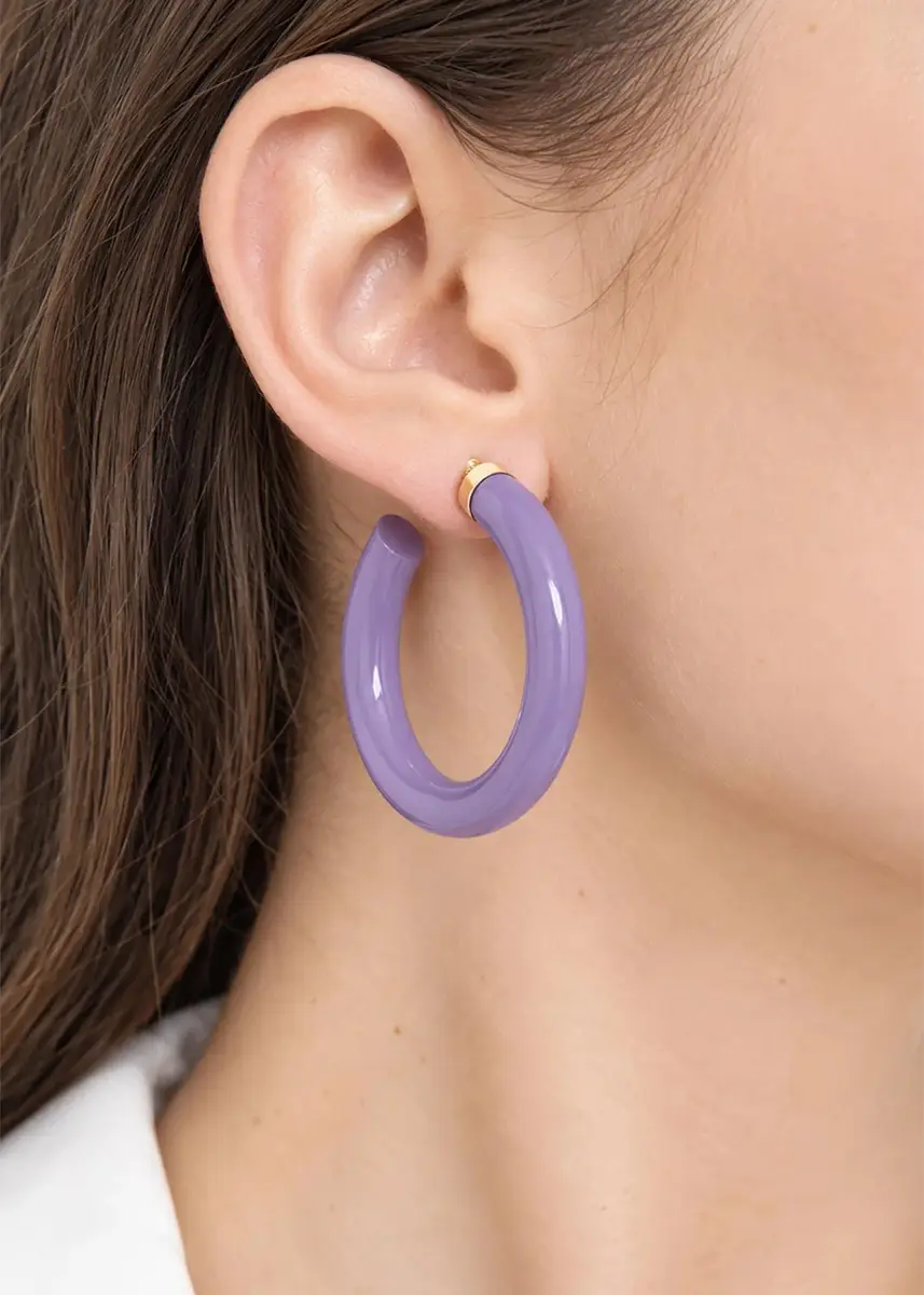 FARAONE MENNELLA by R.F.M.A.S. 18K Barbarella Hoop Earrings, Lilac | Thumbnail 2 FARAONE MENNELLA by R.F.M.A.S. 18K Barbarella Hoop Earrings, Lilac | Thumbnail 2