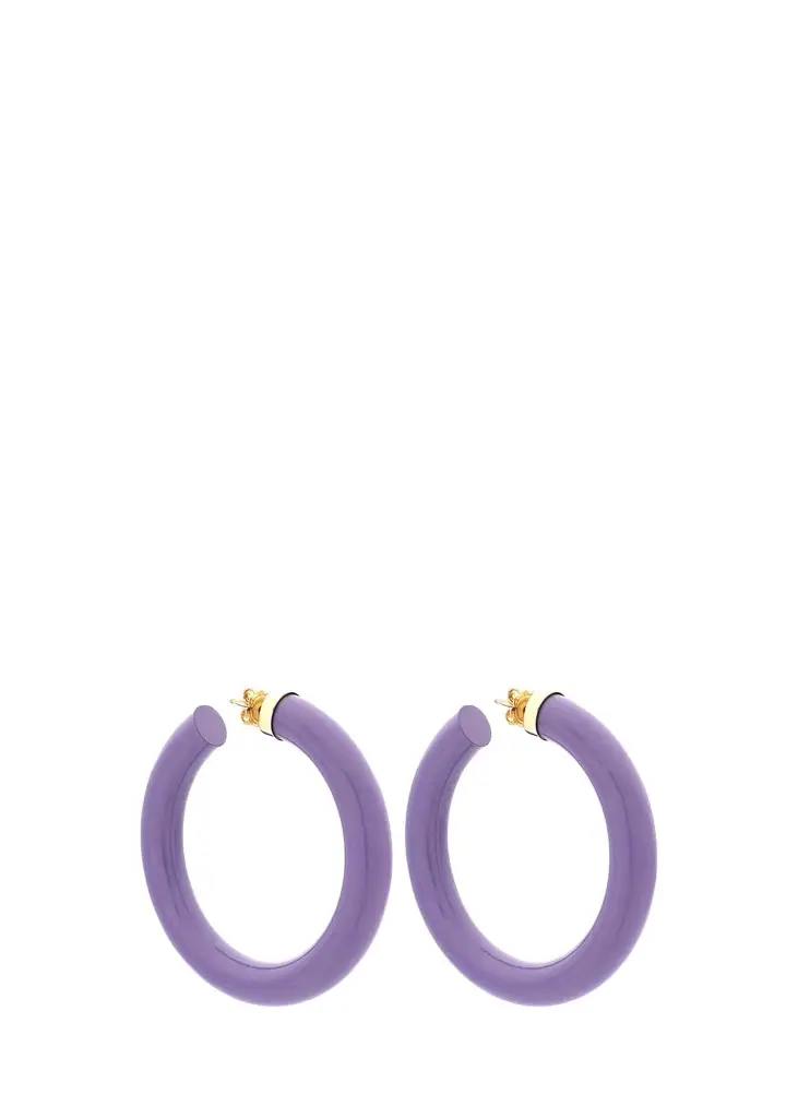 18K Barbarella Hoop Earrings, Lilac 18K Barbarella Hoop Earrings, Lilac