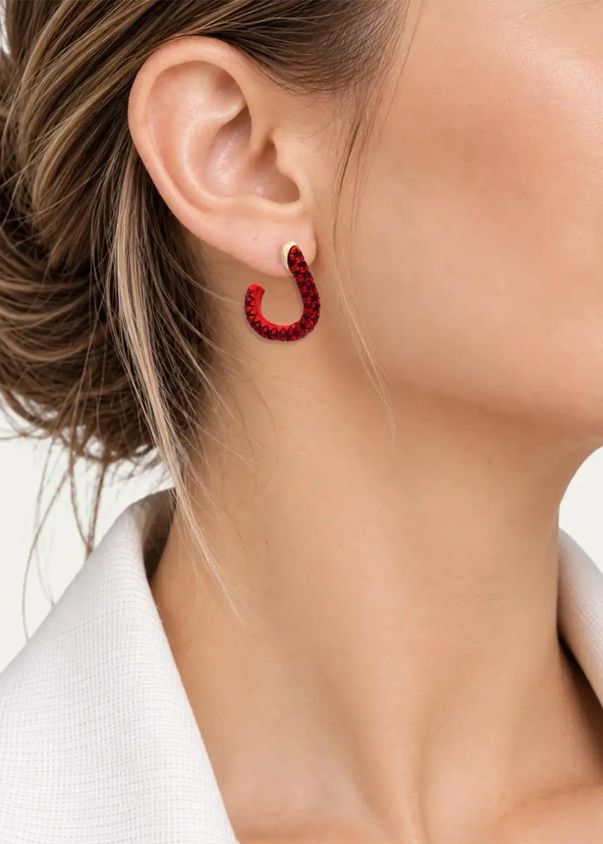 FARAONE MENNELLA by R.F.M.A.S. 18K Yellow Gold Wave Drop Earrings with Rubies | Thumbnail 2 FARAONE MENNELLA by R.F.M.A.S. 18K Yellow Gold Wave Drop Earrings with Rubies | Thumbnail 2