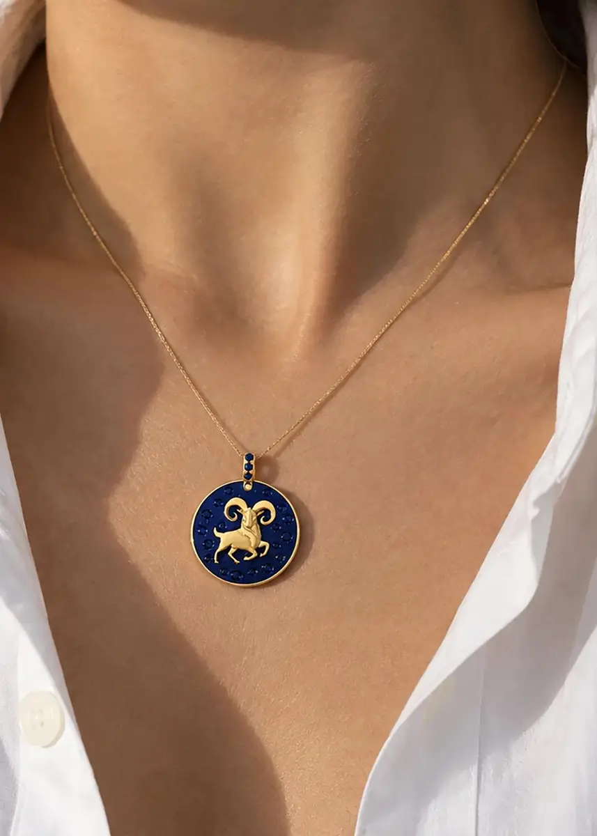 FARAONE MENNELLA by R.F.M.A.S. 18K ARIES Necklace with Sapphires | Thumbnail 2 FARAONE MENNELLA by R.F.M.A.S. 18K ARIES Necklace with Sapphires | Thumbnail 2