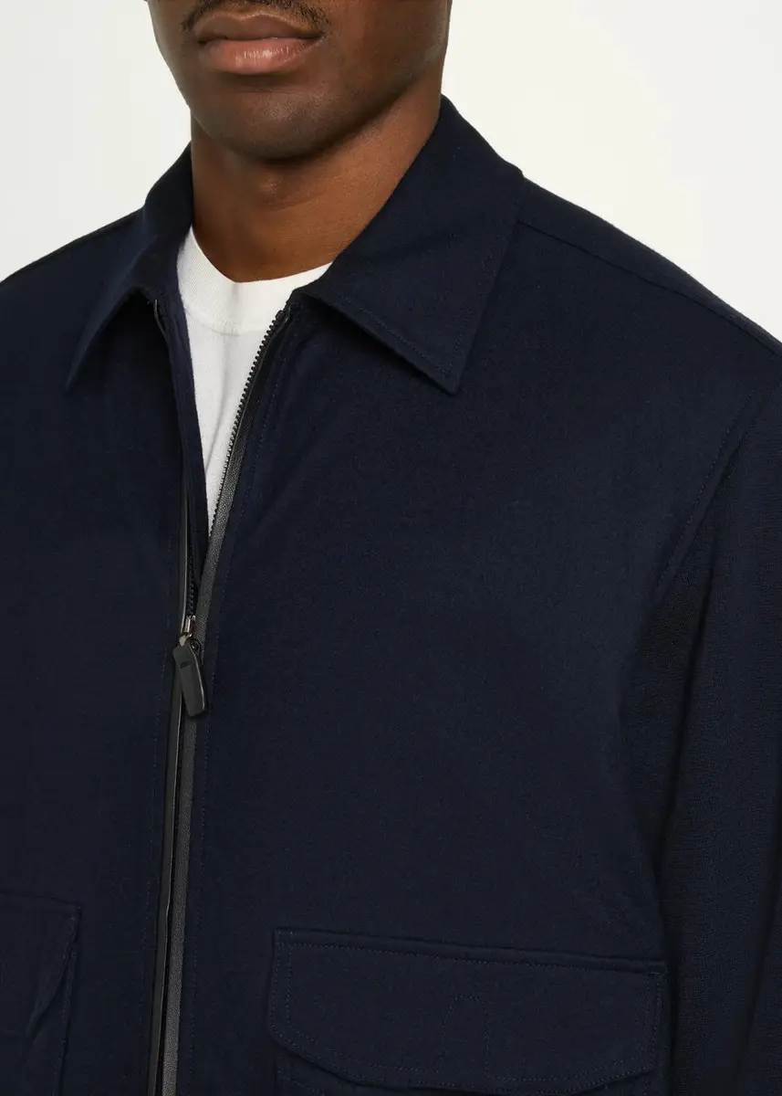 Brioni Men's Wool Jersey Full-Zip Blouson | Thumbnail 5 Brioni Men's Wool Jersey Full-Zip Blouson | Thumbnail 5