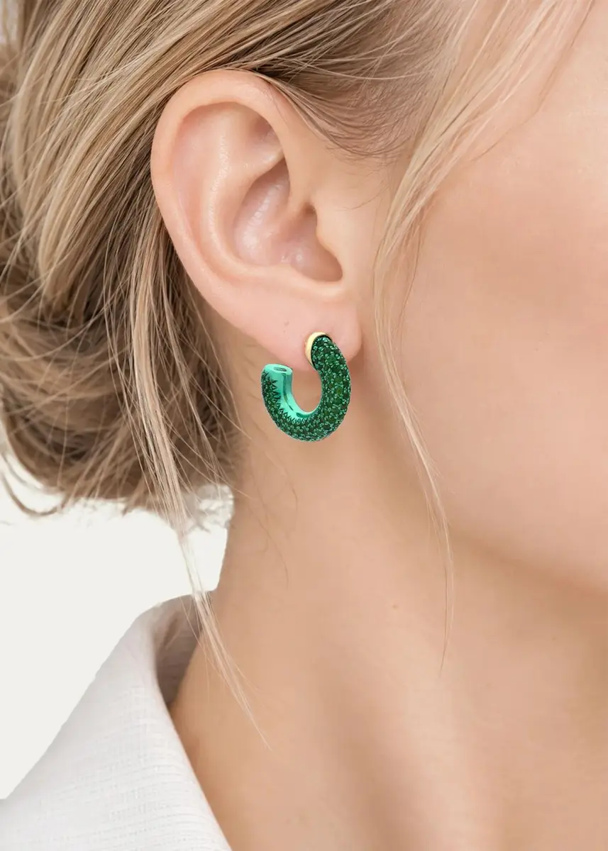 FARAONE MENNELLA by R.F.M.A.S. 18K Barbarella Hoop Earrings with Tsavorite | Thumbnail 2