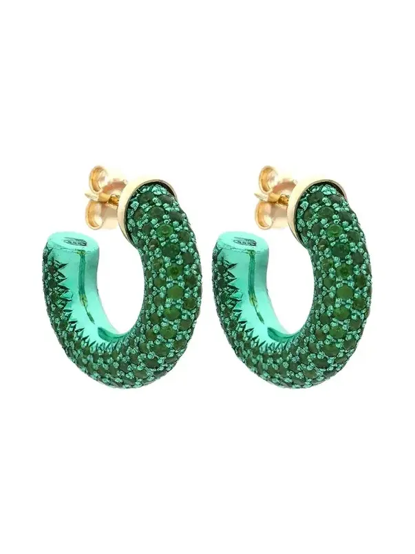 FARAONE MENNELLA by R.F.M.A.S. 18K Barbarella Hoop Earrings with Tsavorite