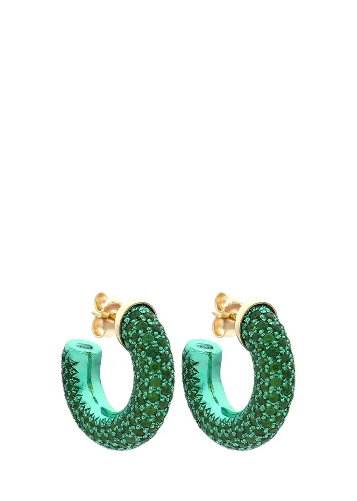18K Barbarella Hoop Earrings with Tsavorite