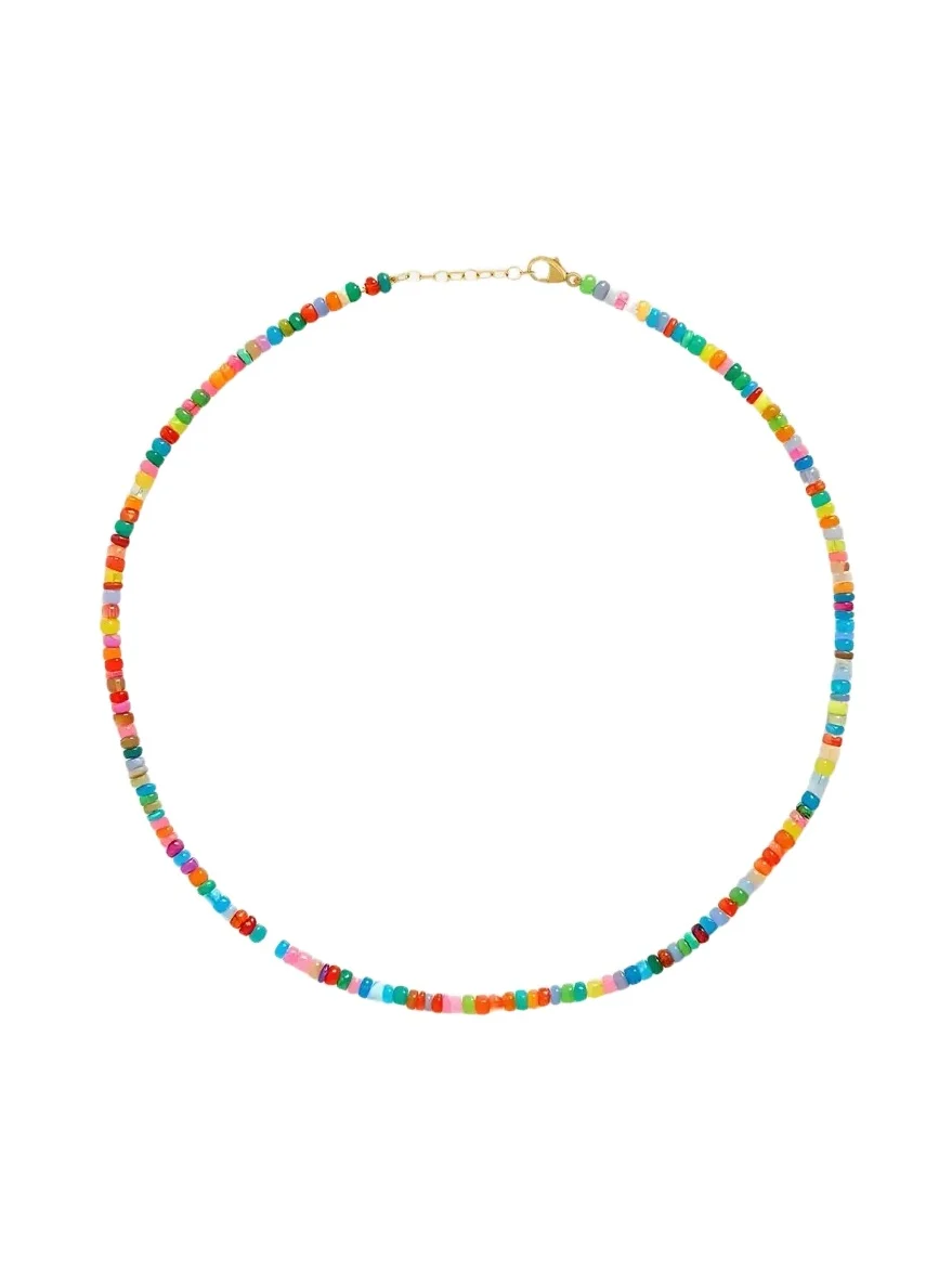 JIA JIA 14K Yellow Gold & Pebble Rainbow Opal Beaded Necklace
